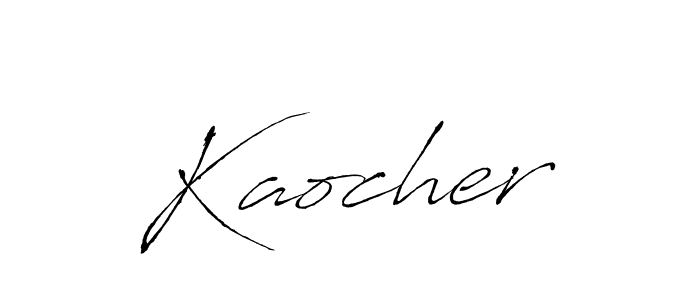 Similarly Antro_Vectra is the best handwritten signature design. Signature creator online .You can use it as an online autograph creator for name Kaocher. Kaocher signature style 6 images and pictures png