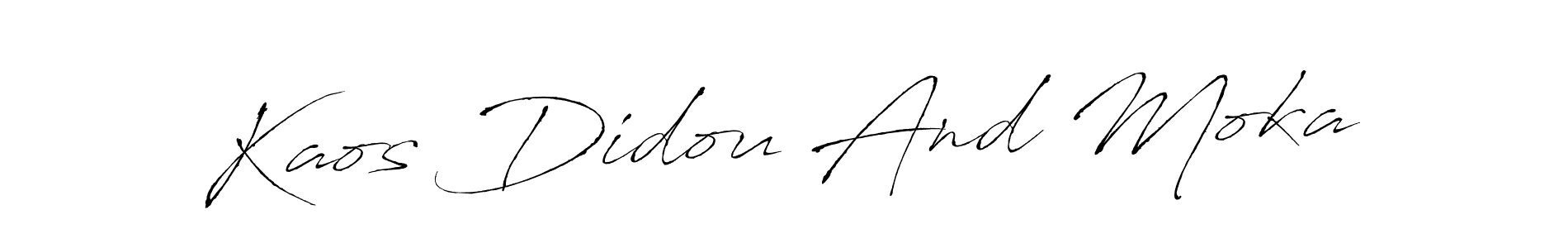 Also we have Kaos Didou And Moka name is the best signature style. Create professional handwritten signature collection using Antro_Vectra autograph style. Kaos Didou And Moka signature style 6 images and pictures png