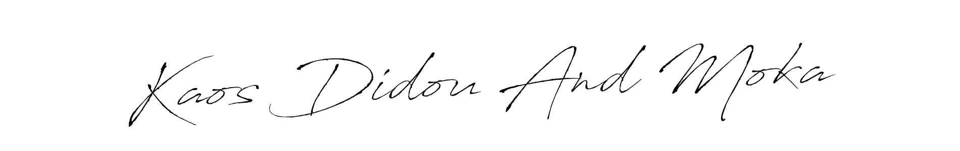 Also we have Kaos Didou And Moka name is the best signature style. Create professional handwritten signature collection using Antro_Vectra autograph style. Kaos Didou And Moka signature style 6 images and pictures png