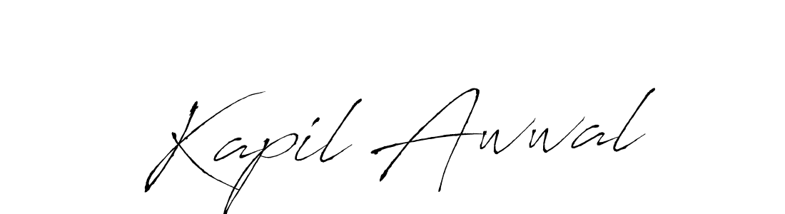 Make a beautiful signature design for name Kapil Awwal. With this signature (Antro_Vectra) style, you can create a handwritten signature for free. Kapil Awwal signature style 6 images and pictures png