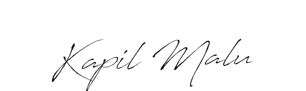 How to make Kapil Malu name signature. Use Antro_Vectra style for creating short signs online. This is the latest handwritten sign. Kapil Malu signature style 6 images and pictures png