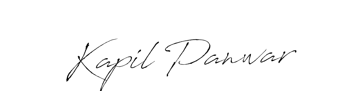 How to make Kapil Panwar name signature. Use Antro_Vectra style for creating short signs online. This is the latest handwritten sign. Kapil Panwar signature style 6 images and pictures png