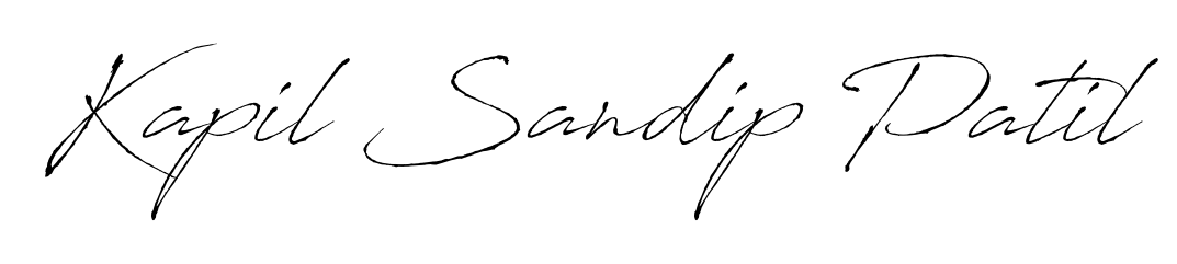 A stylish, flowing autograph style designed for name Kapil Sandip Patil using Antro_Vectra typography. Perfect for digital creative projects. Kapil Sandip Patil signature style 6 images and pictures png