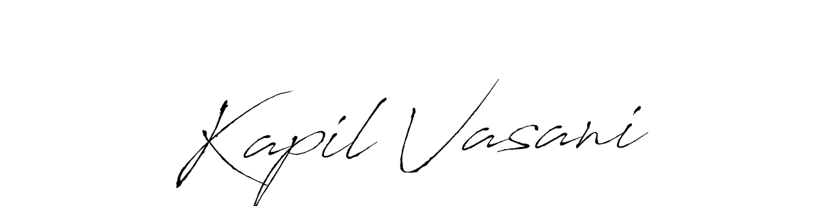 How to make Kapil Vasani name signature. Use Antro_Vectra style for creating short signs online. This is the latest handwritten sign. Kapil Vasani signature style 6 images and pictures png