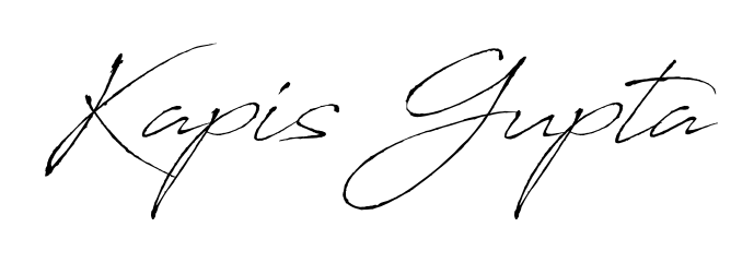 Discover how Kapis Gupta looks in an executive cursive font (Antro_Vectra). Perfect for legal documents, invoices, and certificates. Kapis Gupta signature style 6 images and pictures png