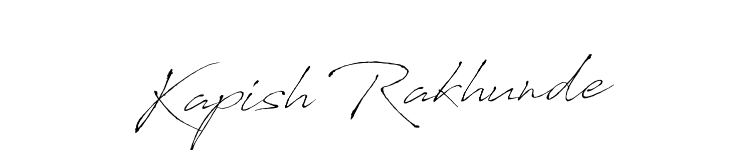 How to make Kapish Rakhunde name signature. Use Antro_Vectra style for creating short signs online. This is the latest handwritten sign. Kapish Rakhunde signature style 6 images and pictures png