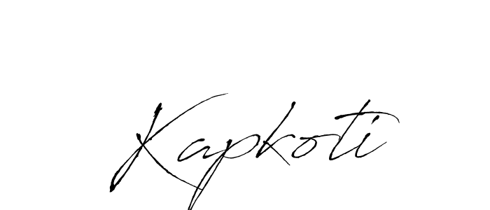 Antro_Vectra is a professional signature style that is perfect for those who want to add a touch of class to their signature. It is also a great choice for those who want to make their signature more unique. Get Kapkoti name to fancy signature for free. Kapkoti signature style 6 images and pictures png