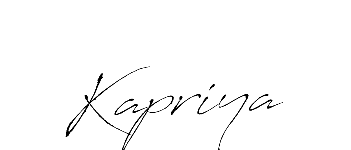 Use a signature maker to create a handwritten signature online. With this signature software, you can design (Antro_Vectra) your own signature for name Kapriya. Kapriya signature style 6 images and pictures png