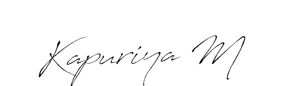 You should practise on your own different ways (Antro_Vectra) to write your name (Kapuriya M) in signature. don't let someone else do it for you. Kapuriya M signature style 6 images and pictures png