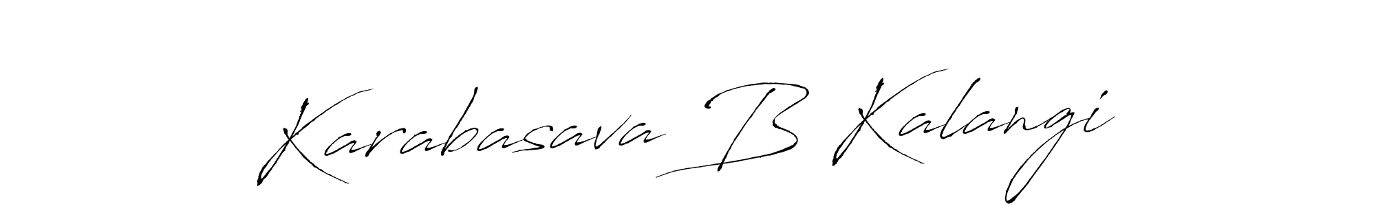 How to make Karabasava B Kalangi name signature. Use Antro_Vectra style for creating short signs online. This is the latest handwritten sign. Karabasava B Kalangi signature style 6 images and pictures png