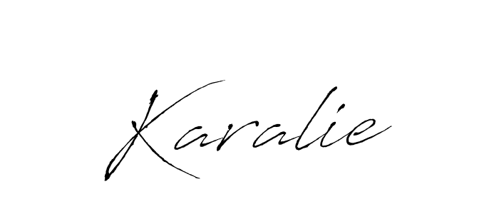 Make a beautiful signature design for name Karalie. With this signature (Antro_Vectra) style, you can create a handwritten signature for free. Karalie signature style 6 images and pictures png