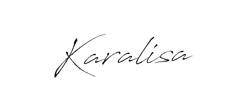 Design your own signature with our free online signature maker. With this signature software, you can create a handwritten (Antro_Vectra) signature for name Karalisa. Karalisa signature style 6 images and pictures png