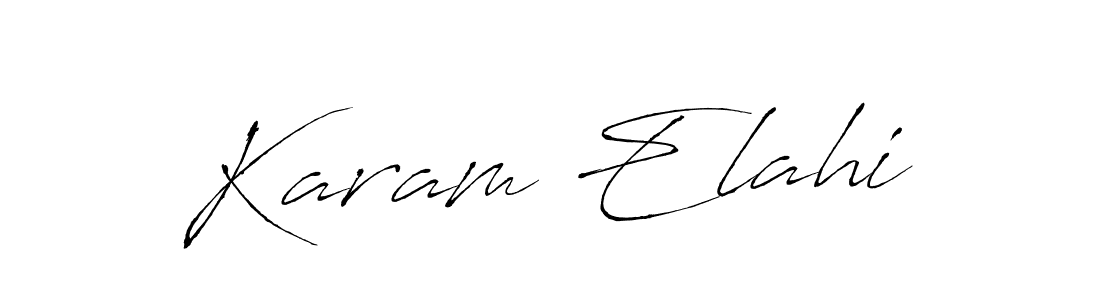 Similarly Antro_Vectra is the best handwritten signature design. Signature creator online .You can use it as an online autograph creator for name Karam Elahi. Karam Elahi signature style 6 images and pictures png