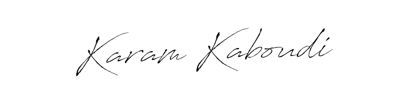 Make a beautiful signature design for name Karam Kaboudi. With this signature (Antro_Vectra) style, you can create a handwritten signature for free. Karam Kaboudi signature style 6 images and pictures png