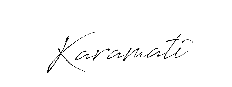 Design your own signature with our free online signature maker. With this signature software, you can create a handwritten (Antro_Vectra) signature for name Karamati. Karamati signature style 6 images and pictures png