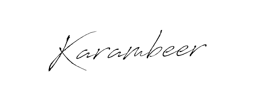 Karambeer stylish signature style. Best Handwritten Sign (Antro_Vectra) for my name. Handwritten Signature Collection Ideas for my name Karambeer. Karambeer signature style 6 images and pictures png