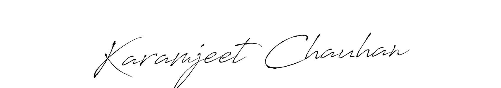 Create a beautiful signature design for name Karamjeet Chauhan. With this signature (Antro_Vectra) fonts, you can make a handwritten signature for free. Karamjeet Chauhan signature style 6 images and pictures png