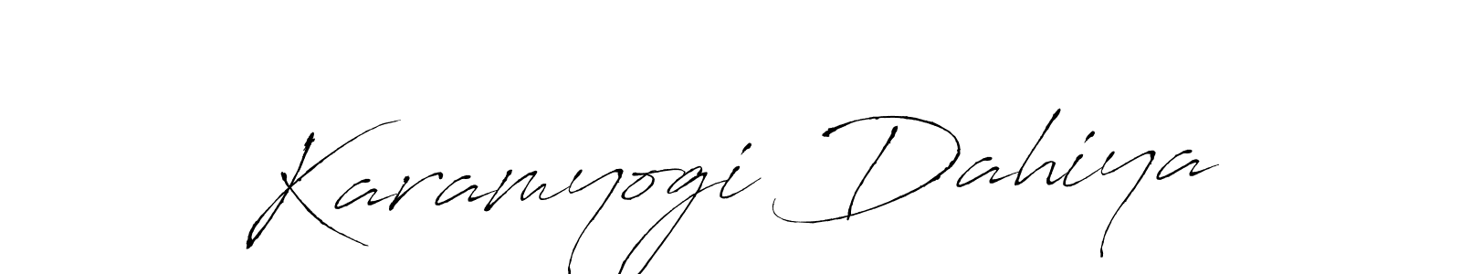 Create a beautiful signature design for name Karamyogi Dahiya. With this signature (Antro_Vectra) fonts, you can make a handwritten signature for free. Karamyogi Dahiya signature style 6 images and pictures png