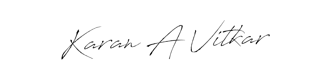 if you are searching for the best signature style for your name Karan A Vitkar. so please give up your signature search. here we have designed multiple signature styles  using Antro_Vectra. Karan A Vitkar signature style 6 images and pictures png