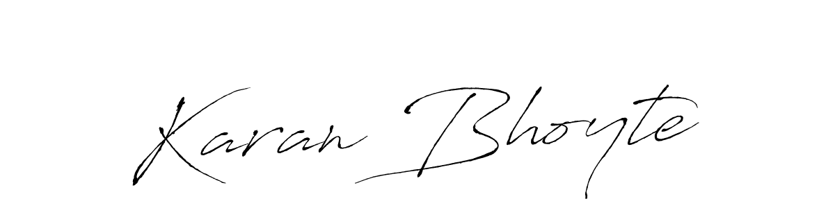 It looks lik you need a new signature style for name Karan Bhoyte. Design unique handwritten (Antro_Vectra) signature with our free signature maker in just a few clicks. Karan Bhoyte signature style 6 images and pictures png