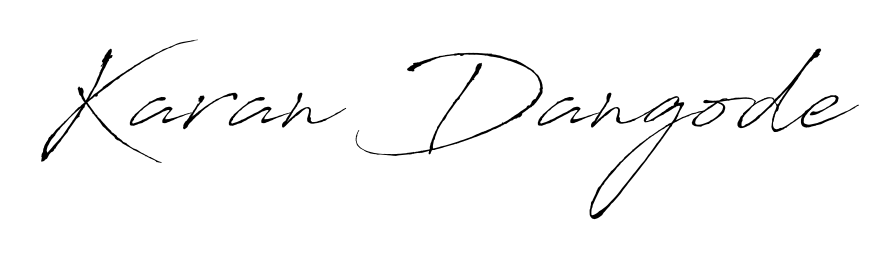 Create an unforgettable impression when signing with Karan Dangode name styled in Antro_Vectra typography. 100% free online generator. Karan Dangode signature style 6 images and pictures png