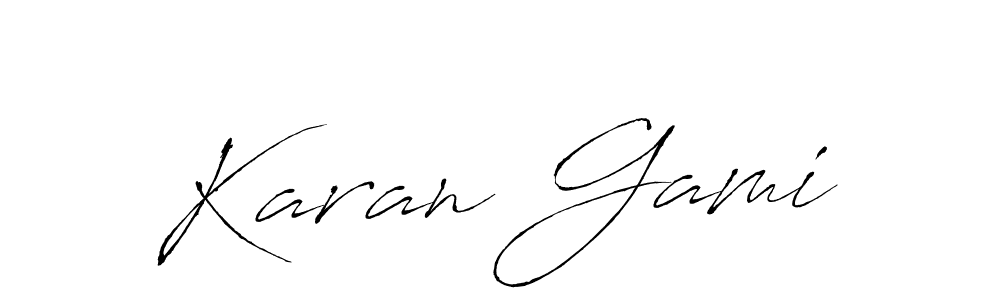 You should practise on your own different ways (Antro_Vectra) to write your name (Karan Gami) in signature. don't let someone else do it for you. Karan Gami signature style 6 images and pictures png