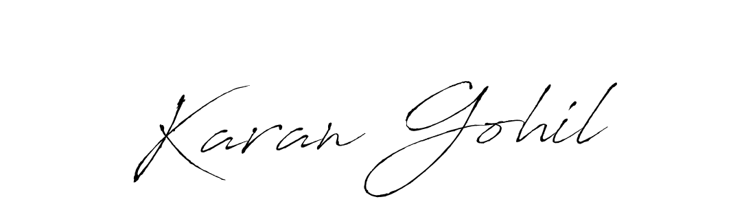 Make a beautiful signature design for name Karan Gohil. With this signature (Antro_Vectra) style, you can create a handwritten signature for free. Karan Gohil signature style 6 images and pictures png