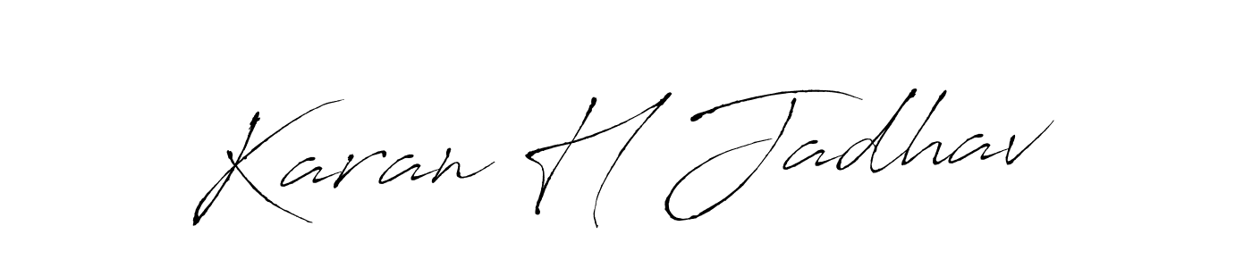 How to make Karan H Jadhav signature? Antro_Vectra is a professional autograph style. Create handwritten signature for Karan H Jadhav name. Karan H Jadhav signature style 6 images and pictures png