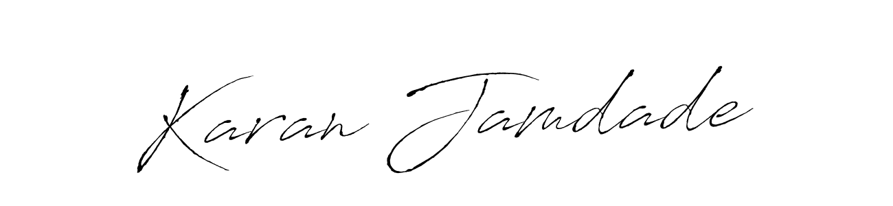 The best way (Antro_Vectra) to make a short signature is to pick only two or three words in your name. The name Karan Jamdade include a total of six letters. For converting this name. Karan Jamdade signature style 6 images and pictures png