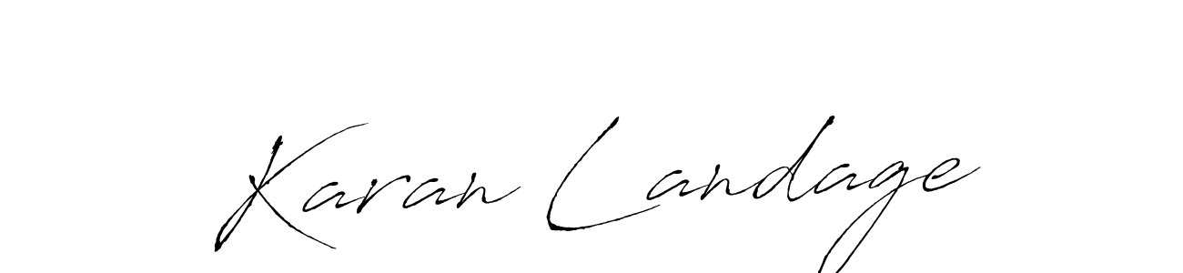 Antro_Vectra is a professional signature style that is perfect for those who want to add a touch of class to their signature. It is also a great choice for those who want to make their signature more unique. Get Karan Landage name to fancy signature for free. Karan Landage signature style 6 images and pictures png