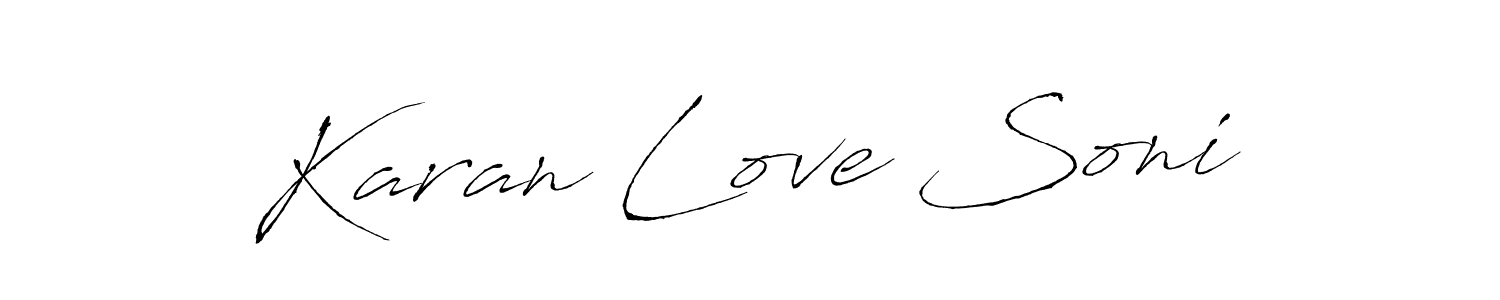 How to make Karan Love Soni name signature. Use Antro_Vectra style for creating short signs online. This is the latest handwritten sign. Karan Love Soni signature style 6 images and pictures png