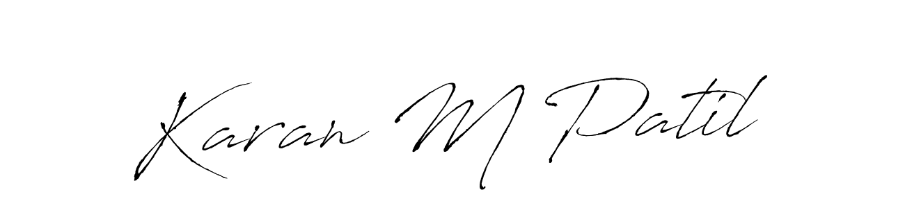 The best way (Antro_Vectra) to make a short signature is to pick only two or three words in your name. The name Karan M Patil include a total of six letters. For converting this name. Karan M Patil signature style 6 images and pictures png