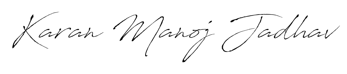 Enhance your business communications with Karan Manoj Jadhav signature in Antro_Vectra lettering. Clean, modern, and universally compatible. Karan Manoj Jadhav signature style 6 images and pictures png