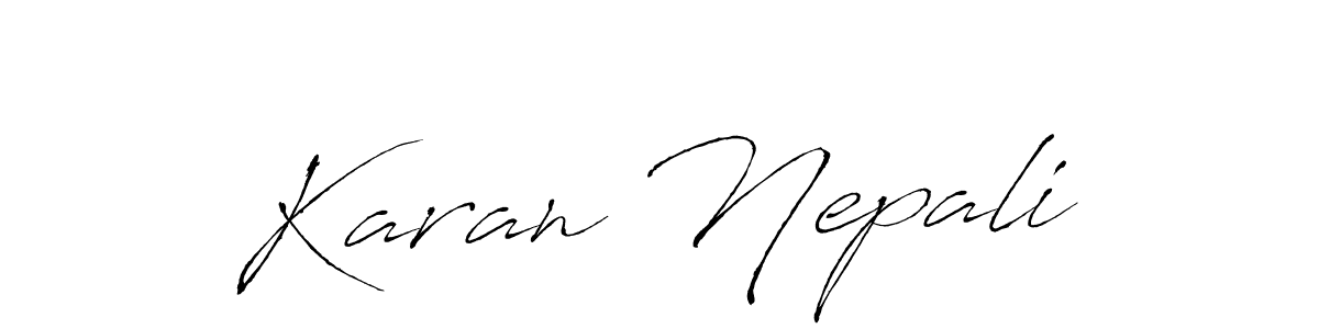 Make a beautiful signature design for name Karan Nepali. With this signature (Antro_Vectra) style, you can create a handwritten signature for free. Karan Nepali signature style 6 images and pictures png