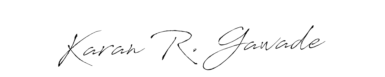 You should practise on your own different ways (Antro_Vectra) to write your name (Karan R. Gawade) in signature. don't let someone else do it for you. Karan R. Gawade signature style 6 images and pictures png