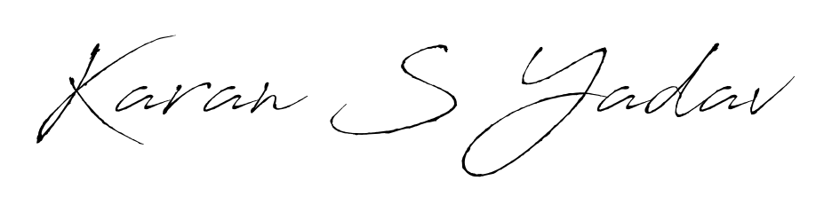 Designed for modern professionals: Karan S Yadav name signature crafted with Antro_Vectra script. Ready for digital PDF workflows. Karan S Yadav signature style 6 images and pictures png