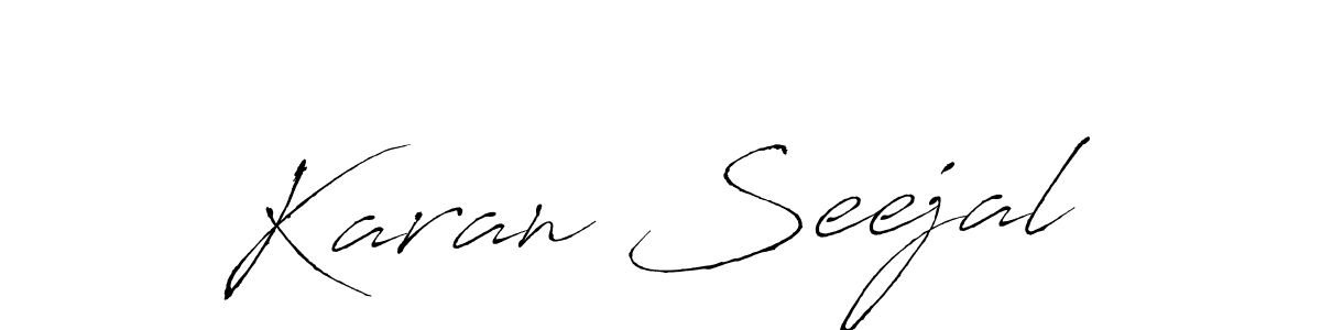 How to make Karan Seejal name signature. Use Antro_Vectra style for creating short signs online. This is the latest handwritten sign. Karan Seejal signature style 6 images and pictures png