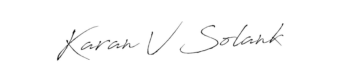 How to make Karan V Solank name signature. Use Antro_Vectra style for creating short signs online. This is the latest handwritten sign. Karan V Solank signature style 6 images and pictures png