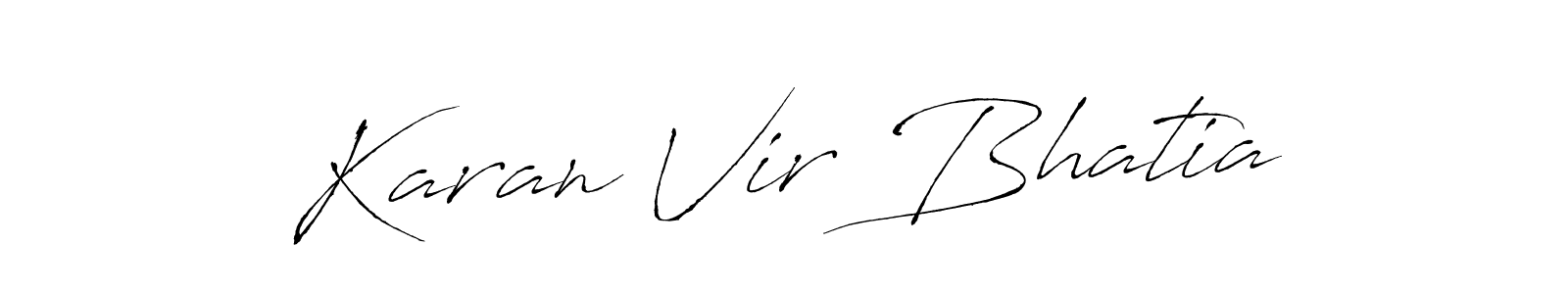 How to make Karan Vir Bhatia name signature. Use Antro_Vectra style for creating short signs online. This is the latest handwritten sign. Karan Vir Bhatia signature style 6 images and pictures png