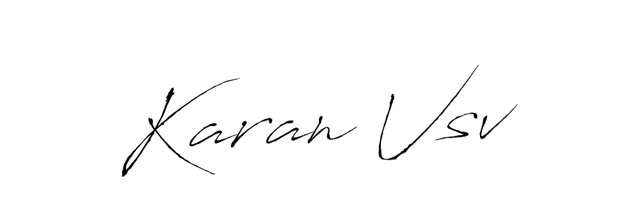 How to make Karan Vsv signature? Antro_Vectra is a professional autograph style. Create handwritten signature for Karan Vsv name. Karan Vsv signature style 6 images and pictures png