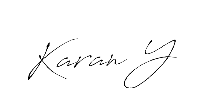 Karan Y stylish signature style. Best Handwritten Sign (Antro_Vectra) for my name. Handwritten Signature Collection Ideas for my name Karan Y. Karan Y signature style 6 images and pictures png