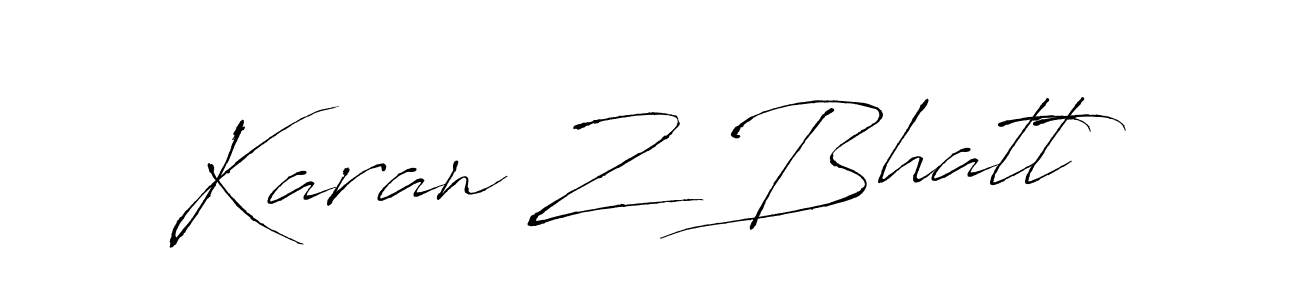 The best way (Antro_Vectra) to make a short signature is to pick only two or three words in your name. The name Karan Z Bhatt include a total of six letters. For converting this name. Karan Z Bhatt signature style 6 images and pictures png