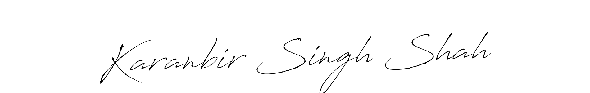 How to make Karanbir Singh Shah name signature. Use Antro_Vectra style for creating short signs online. This is the latest handwritten sign. Karanbir Singh Shah signature style 6 images and pictures png