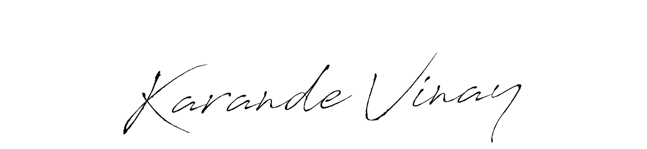 How to make Karande Vinay name signature. Use Antro_Vectra style for creating short signs online. This is the latest handwritten sign. Karande Vinay signature style 6 images and pictures png