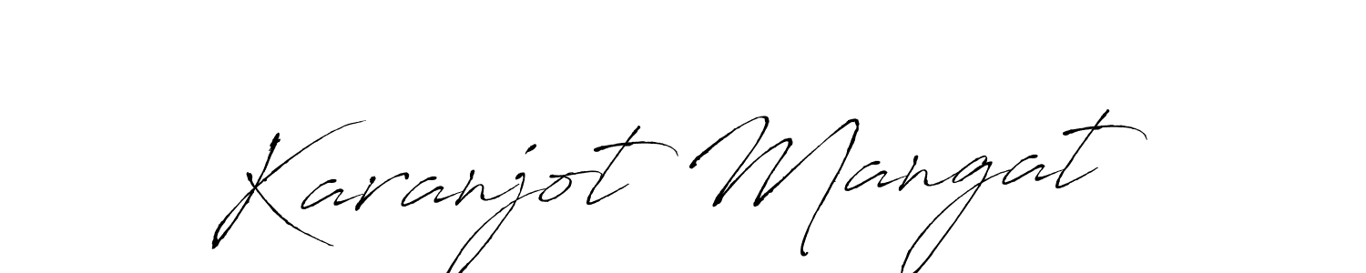 Design your own signature with our free online signature maker. With this signature software, you can create a handwritten (Antro_Vectra) signature for name Karanjot Mangat. Karanjot Mangat signature style 6 images and pictures png