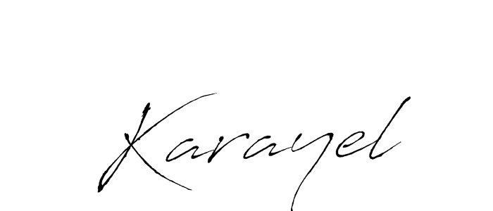 Design your own signature with our free online signature maker. With this signature software, you can create a handwritten (Antro_Vectra) signature for name Karayel. Karayel signature style 6 images and pictures png