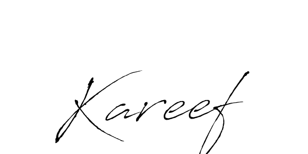 Design your own signature with our free online signature maker. With this signature software, you can create a handwritten (Antro_Vectra) signature for name Kareef. Kareef signature style 6 images and pictures png