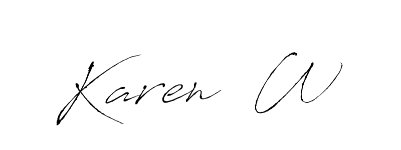 Create a beautiful signature design for name Karen  W. With this signature (Antro_Vectra) fonts, you can make a handwritten signature for free. Karen  W signature style 6 images and pictures png