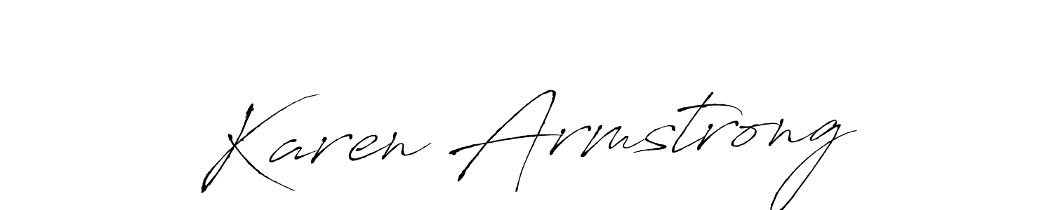 Antro_Vectra is a professional signature style that is perfect for those who want to add a touch of class to their signature. It is also a great choice for those who want to make their signature more unique. Get Karen Armstrong name to fancy signature for free. Karen Armstrong signature style 6 images and pictures png