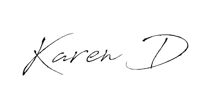 Create a beautiful signature design for name Karen D. With this signature (Antro_Vectra) fonts, you can make a handwritten signature for free. Karen D signature style 6 images and pictures png